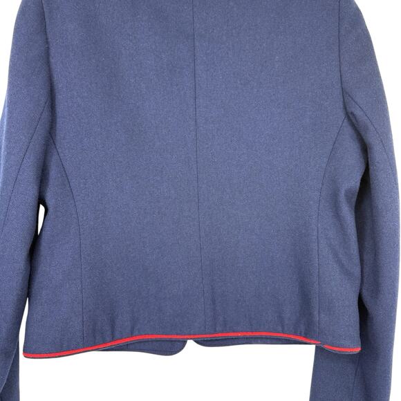 Vintage Navy Red Glen Aire Wool Feel Blazer Sz 9/10 Preppy Y2K 90s Old Money - Picture 13 of 15
